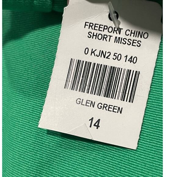 NWT LL Bean Womens 14 Freeport Chino Short Misses Green Favorite Fit Straight - Picture 5 of 13